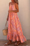 Summer Casual Chic Women's Print Maxi Sling Swing Dress