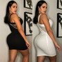 Summer Women Fashion Sexy Tight Fitting Bodycon One Shoulder Sleeve Dress