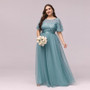 Elegant Evening Dress Sequin Plus Size Party Dress Mesh Swing Formal Party Maxi Dress