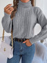 Autumn And Winter Casual Turtleneck Twist Long-Sleeved Knitting Pullover Sweater Women's Clothing