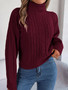 Autumn And Winter Casual Turtleneck Twist Long-Sleeved Knitting Pullover Sweater Women's Clothing