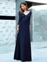 Plus Size Evening Dress Elegant Sequin Half-Sleeve Sexy V Neck Chiffon Swing Party Dress For Women