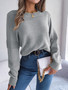 Wind Autumn Winter Casual Solid Color Long-Sleeved Knitting Pullover Sweater Women's Clothing