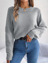 Wind Autumn Winter Casual Solid Color Long-Sleeved Knitting Pullover Sweater Women's Clothing