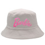 Women Macaron Bucket Hat Embroidered Letter Hat Casual Visor Fishing Hat