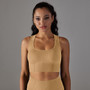 Seamless Knitting Dot Cross Tank Breathable Gather Yoga Vest Top Sports Running Fitness Bra