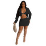 Women's Sexy Reversible Fleece Three-Piece Skirt Set