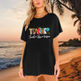 Dropped Shoulders Teach Love Loose Graphic Ladies T-Shirt