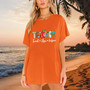 Dropped Shoulders Teach Love Loose Graphic Ladies T-Shirt