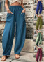 Women's Pants Solid Color Casual Elastic Trousers