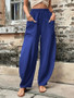 Women's Pants Solid Color Casual Elastic Trousers