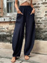 Women's Pants Solid Color Casual Elastic Trousers