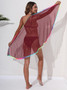 Beach Bikini Cover-Up Multi-Function Skirt Multi-Color Tassel Patchwork One Piece Shawl