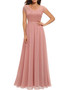 Lace Trim Patchwork Chiffon Slim Waist Maxi Dress