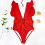 5-color one-piece ruffled swimsuit bikini