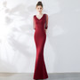 Bridal Toast Dress Fashion Formal Party Red Sexy Slim Mermaid Dress Wedding Evening Dress for Women