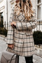 Women Fall Winter Print Turndown Collar Jacket