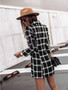 Women Fall Winter Print Turndown Collar Jacket