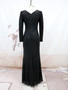 Women Sexy V-Neck Sequined Long Sleeve Evening Dress