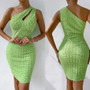 Womens Sexy Slash Shoulder Bodycon Dress