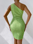 Womens Sexy Slash Shoulder Bodycon Dress