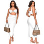 Women Solid Color Sleeveless Strapless Top + Dress Two Piece Set