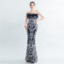 feather high-end Strapless evening dress