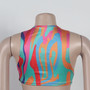 Sexy Printed Colorful Summer Swimsuit See-Through Three-Piece Set