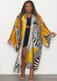 Women Printed Loose Casual Kimono Long Sleeve Robe