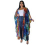 Plus Size Women Chiffon Print Casual Robe