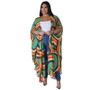 Plus Size Women Chiffon Print Casual Robe