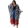 Plus Size Women Chiffon Print Casual Robe