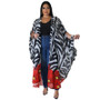 Plus Size Women Chiffon Print Casual Robe