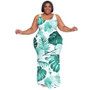 Plus Size Women's Summer Casual Sleeveless Digital Print Long Dress