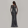 Spring Summer Fit Formal Party Mermaid Dress Elegant Party Sequin Long Sleeve Round Neck Evening Dress