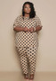 Women'S Plus Size Print Short Sleeve Pants Set Two-Piece Pajamas Set