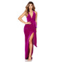 Ladies Fashion Slit Halter Neck Low Back Sleeveless Summer Long dress