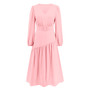 Women's autumn and winter v-neck solid color Long Sleeve Belt Elegant Casual Dress