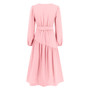 Women's autumn and winter v-neck solid color Long Sleeve Belt Elegant Casual Dress