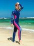 Long Sleeve One-Piece Swimsuit Sunscreen Quick Dry Swimsuit Plus Size Slim Fit Wetsuit Women
