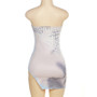 Summer Women's Fashionable Printing Strapless Low Back Slim Slit Bodycon Dress