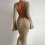 Women Autumn Sexy Ruffle Long Sleeve Dress