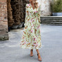 Women Printed V-Neck Casual Maxi Dress