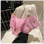 Women's Fashion Foreign Chic Pleated Bag Candy Color Rhombic Single Shoulder Underarm Bag