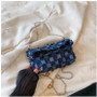 Summer fashion shoulder chain ladies Denim blue bag
