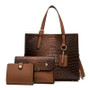 Crocodile pattern large capacity handbag fashion trend clutch bag Three-Piece bag