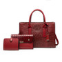 women's autumn and winter multi-piece set fashion women's bag popular crocodile pattern ladies shoulder handbag