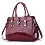 Autumn and Winter Fashion Bright Leather Handbag Large Capacity Crocodile Pattern Shoulder Messenger Bag