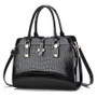 Autumn and Winter Fashion Bright Leather Handbag Large Capacity Crocodile Pattern Shoulder Messenger Bag