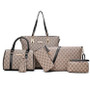 Fashion bag six-piece set printed large-capacity one-shoulder diagonal handbag